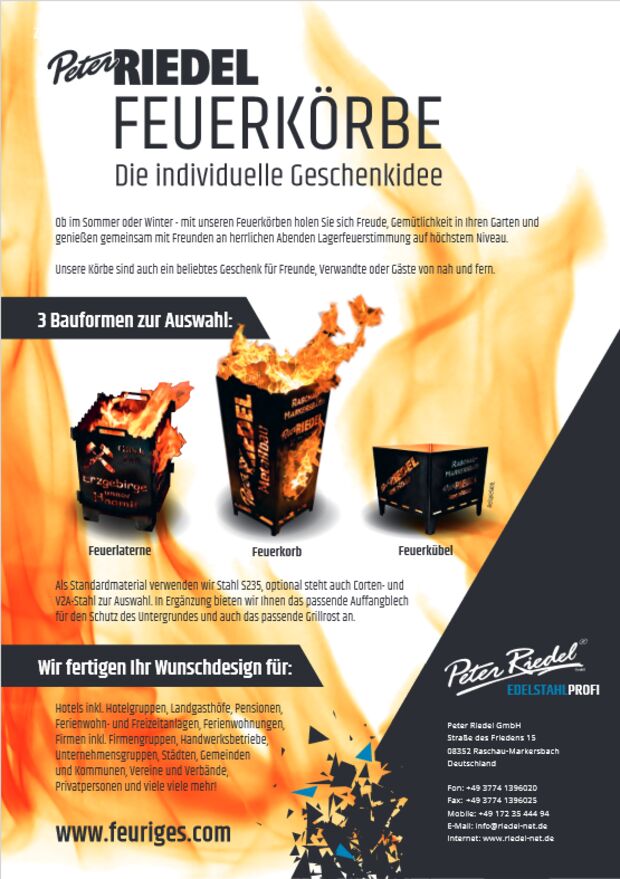 Flyer FEUERKÖRBE - Die individuelle Geschenkidee